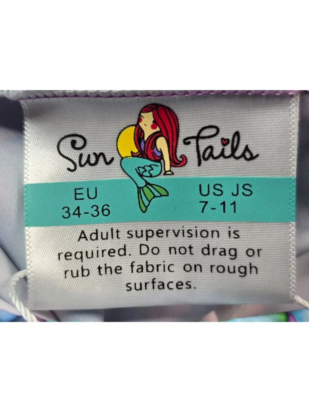 Sun Tails Aurora Borealis mermaid tail stretch swim bottom teens 7-11 NWOT